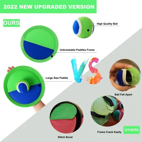 Vista 4 de Juego de pelota de captura para niños, juguetes de playa, juegos de lanzamiento y captura de césped en el patio trasero, versión mejorada, lanzar