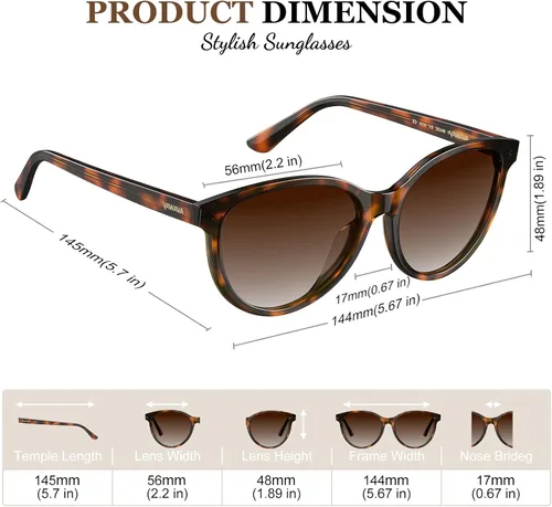 Vista 3 de AVAWAY Gafas de sol polarizadas para mujer, 100% protección UV, para conducir, golf, senderismo, navegación