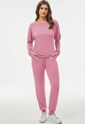 Vista 3 de Fixmatti - Conjunto deportivo de 2 piezas para mujer de estilo informal, pantalón largo