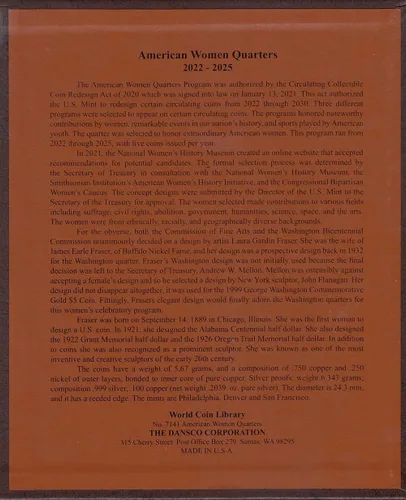 Vista 5 de Dansco Álbum de monedas de cuarto de mujer estadounidense 2022-2025#7141 Mujeres americanas con funda