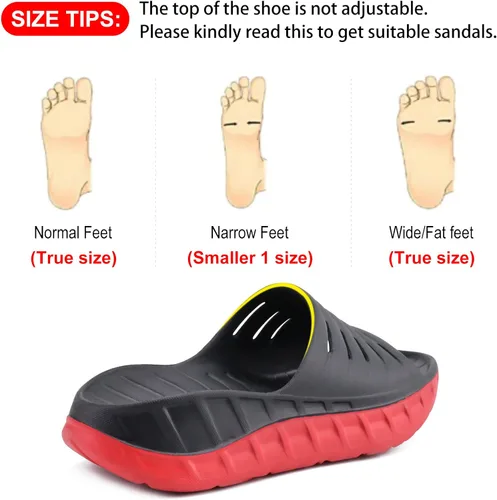 Vista 3 de GPOS Sandalias de recuperación deportiva para hombre, para fascitis plantar, gruesas, acolchadas, ligeras, cómodas, ortopédicas
