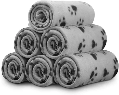 Vista 14 de Comsmart - Manta cálida con estampado de huellas para perros y gatos