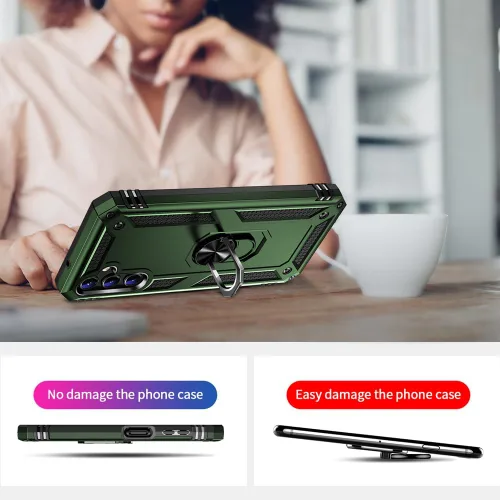 Vista 6 de Funda para Samsung A14 5G, Galaxy A14 5G con protector de pantalla HD, [grado militar de 16 pies probada en caídas], anillo protector a prueba