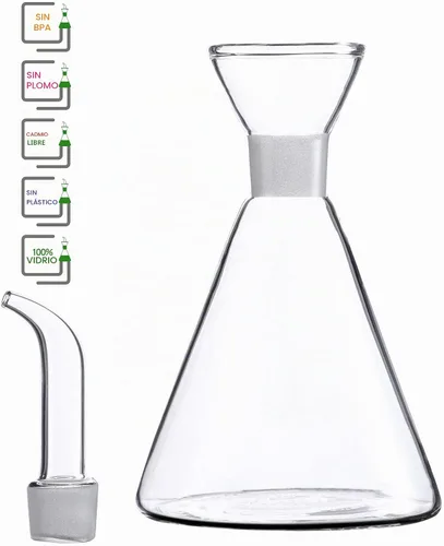 Vista 4 de 4 oz / 4.2 fl oz de vidrio multiusos de vinagre, decantador de aceite de vidrio y vinagre (cono de 4 onzas, superficie lisa)