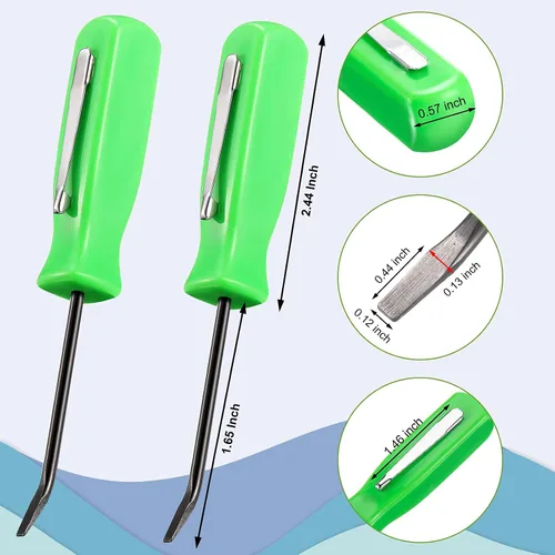 Vista 2 de Mini barra de palanca de bolsillo de 6 piezas, barra de bolsillo verde con juego de clips de 4.5 pulgadas de longitud, mini herramienta