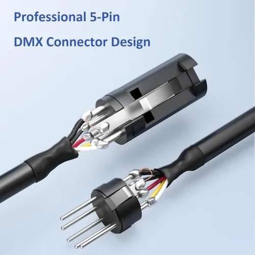 Vista 4 de SMALL-EYE Cable DMX de 5 pines, paquete de 2 unidades de 3 pies, cable de iluminación de escenario macho a hembra de 4 núcleos para controlador