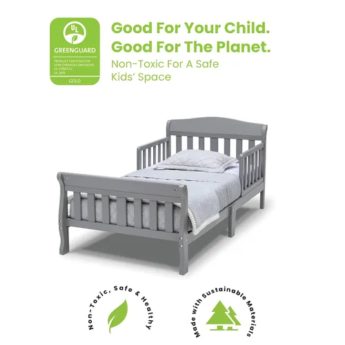Vista 3 de Delta Children Canton Cama para Niños Pequeños, Certificado Greenguard Gold, Gris