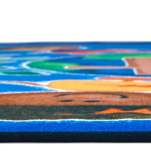 Vista 6 de Carpets for Kids KID$Value Plus 74005 Alphabet Noah - Alfombra ovalada de 6 x 9 pies, color azul