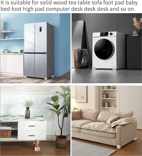 Vista 4 de 4 patas de muebles de madera maciza no cuadradas, resistentes, elevadores para muebles, añaden 1.89 pulgadas de altura a sofás, escritorios, mesas