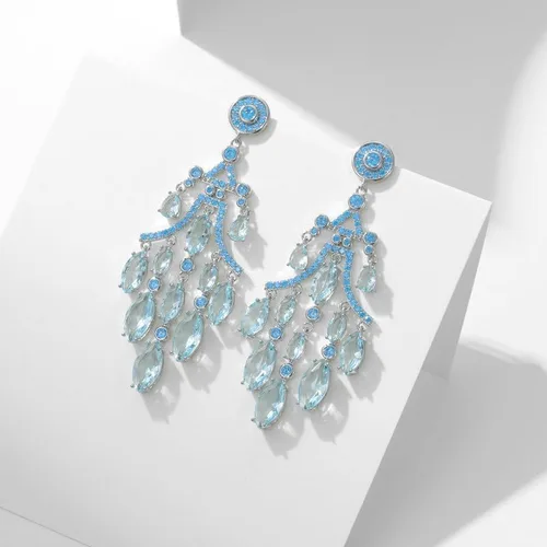 Vista 3 de Delicados pendientes de borla de gota de agua de moissanita de oro de 14 quilates, aretes de araña de cristal geométrico, joyería para fiestas