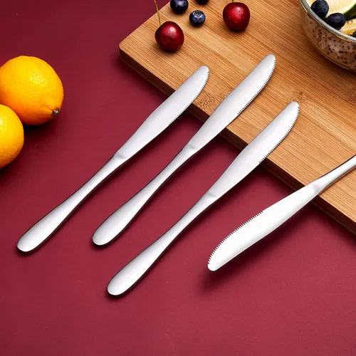 Vista 4 de Aebeky Cuchillos de mesa de acero inoxidable de 8 piezas, juego de cuchillos de cena, 9.1 pulgadas (8 piezas)