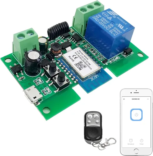 Vista 19 de Módulo de conmutación de relé WiFi inteligente de 1 canal USB 5V/AC85V-250V, compatible con control Bluetooth, control remoto de la aplicación