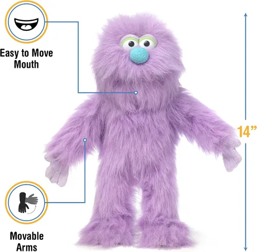 Vista 3 de Monstruo púrpura, marioneta de mano de 14