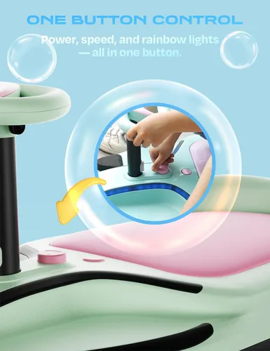 Vista 4 de Coche eléctrico oscilante aigo - Coche eléctrico de 21.6V para niños con pedal y asa de tracción, coche oscilante de 3 velocidades, coche