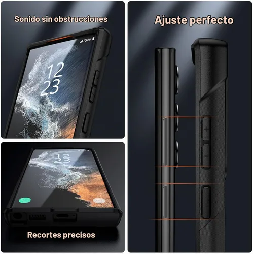 Vista 6 de Funda diseñada para Samsung Galaxy S22 Ultra, regalo de grado militar, resistente a caídas, resistente a prueba de golpes, para Galaxy S22 Ultra