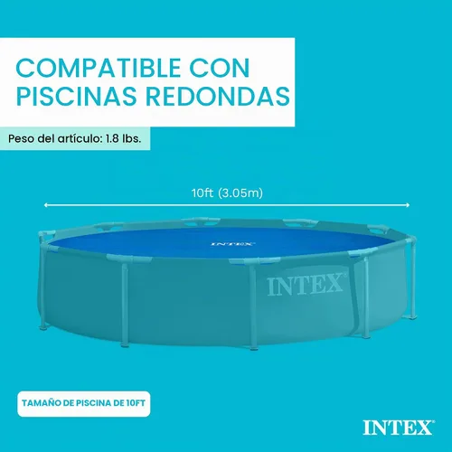 Vista 3 de Intex Cubierta solar para piscinas de 9.5 pies de diámetro de fácil colocación y estructura