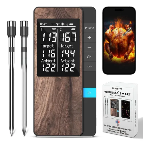 Vista 7 de Termómetro Inalámbrico para Carne - Termómetro Digital para Alimentos con Múltiples Sensores con Sonda Ultra-Delgada, Termómetro Inteligente