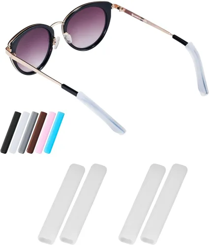 Vista 16 de Gdnmapt Almohadillas de silicona para orejas de gafas, agarre antideslizante para gafas, cómodas orejeras para gafas, solución de almohadillas de 2
