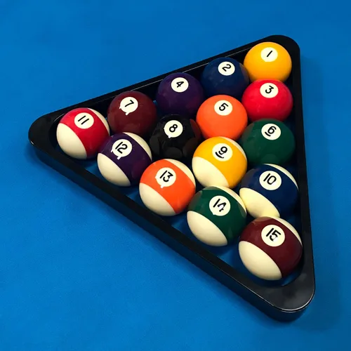 Vista 3 de OKKO Mesa de billar para billar de lujo resistente de plástico con 8 bolas triangulares para pelotas de piscina de 2 1/4 pulgadas, paquete de 2