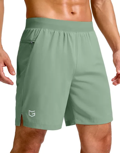 Vista 49 de G Gradual Pantalones cortos deportivos para correr para hombre de 7/5/9 pulgadas, bolsillo con cremallera, ligeros, para entrenamiento, gimnasio