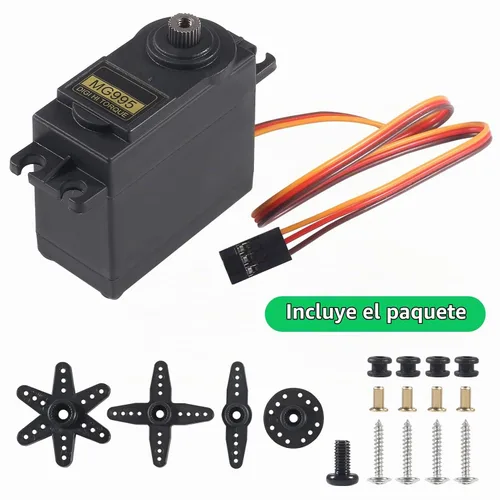 Vista 3 de Servo motor MG995 ángulo de control 180 engranaje de metal servo 44.1 lbs digital de alta velocidad servo motor para coche inteligente, robot