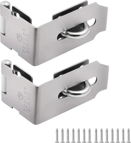 Vista 10 de Pestillo de puerta con cerrojo, cerrojo de puerta de 90 grados de acero inoxidable sólido 304 para archivo, cerrojo de puerta de cobertizo extra