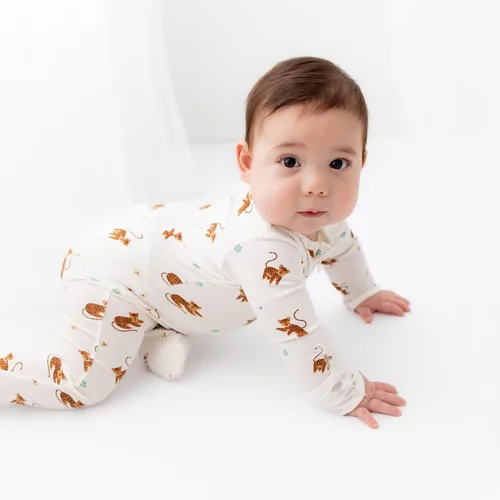 Vista 2 de Pijama suave de viscosa de bambú para bebé, cierre de cremallera, 0-24 meses