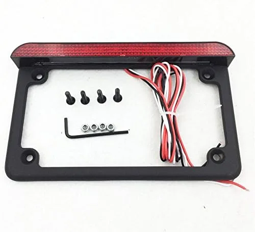 Vista 2 de SMT-Universal compatible con/Suzuki/Yamaha/Kawasaki/Harley Compatible con placa de matrícula LED negra completa de 6 pulgadas Fram Motorcycle