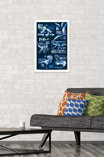Vista 25 de Trends International Jurassic World: Fallen Kingdom - Póster de pared con cuadrícula, 14.725 x 22.375 pulgadas, versión enmarcada de madera
