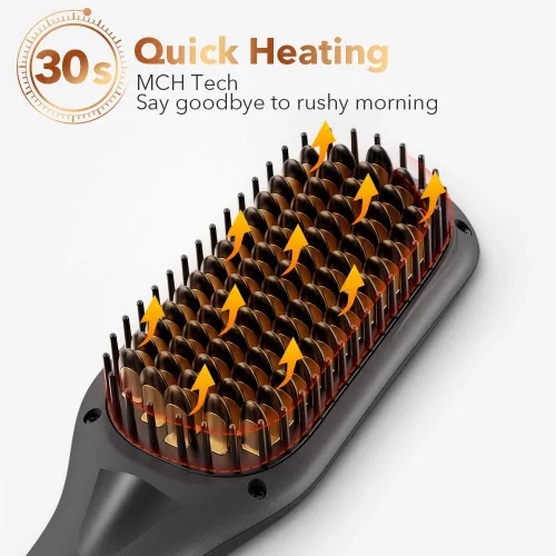 Vista 4 de Cepillo alisador de cabello, peine iónico para alisado de cabello para salón en casa, cepillo caliente con 15 temperaturas para uso universal A.
