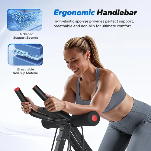 Vista 8 de MERACH Ab Machine, Adjustable Dual Track Ab Trainer Machine, Ab Workout Equipment for Home Gym, Ergonomic Arc Track for Better Abs, Foldable Workout