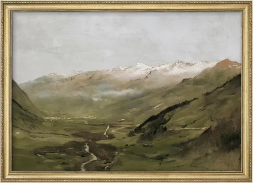 Vista 193 de MUDECOR Lienzo enmarcado prémium para pared, pinos nevados en bosque de invierno, ilustraciones modernas, arte contemporáneo, escénico, divertido