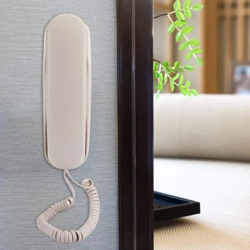 Vista 2 de Teléfono Teléfonos de montaje en pared Teléfono fijo Teléfono montado en la mesa Teléfono de doble propósito para Hotel Habitación de huéspedes