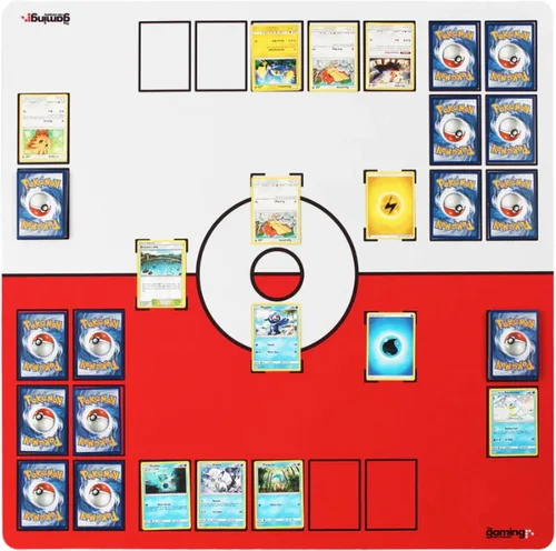 Vista 8 de The Gaming Mat Company Tapete de juego para 2 jugadores para juego de cartas coleccionables Pokémon. 28.35 x 28.35 x 0.08 pulgadas, tapete de juego