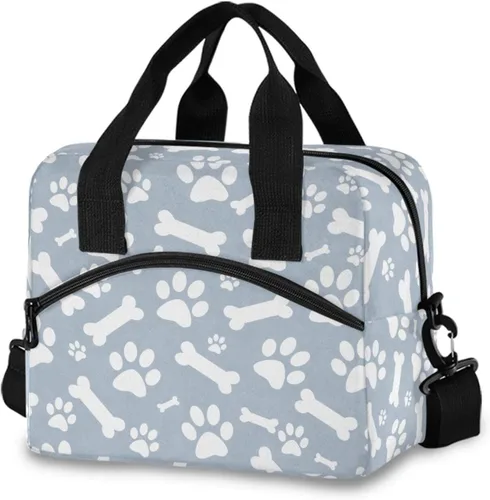 Vista 14 de Lonchera con estampado azteca, lonchera de gran capacidad para hombres y mujeres, bolsa cruzada aislada para el almuerzo reutilizable
