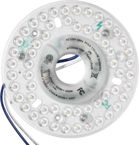 Vista 9 de Kit de actualización de luz LED para ventilador de techo de 4.92 pulgadas, luz empotrada de techo, panel de repuesto de luz de ventilador de techo
