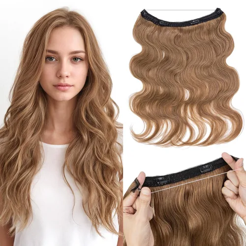Vista 9 de MY-LADY - Extensiones de cabello humano real, extensiones de cabello humano real, 12 pulgadas, color marrón oscuro, extensiones de cabello largo