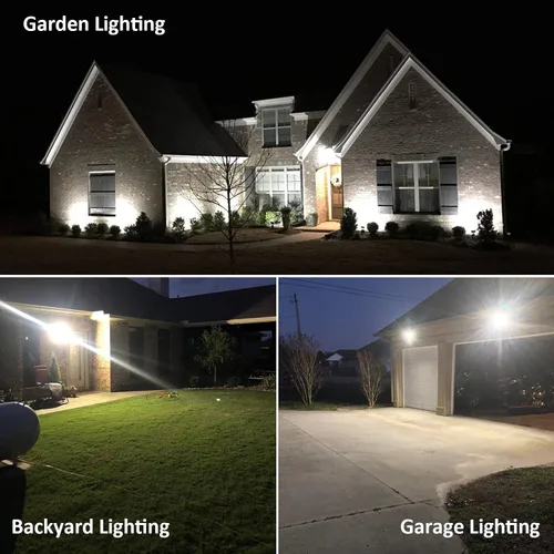 Vista 6 de Luz de inundación LED de 40 W, reflector de seguridad para exteriores con base de montaje de nudillos, fotocélula del atardecer al amanecer, luz