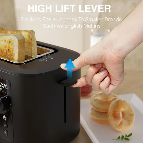 Vista 7 de Anfilank Tostadora de 4 Rebanadas de Ranura Extra Ancha Larga de 1.5 pulgadas con Temporizador de Cuenta Regresiva, 6 Ajustes de Tostado, Estante