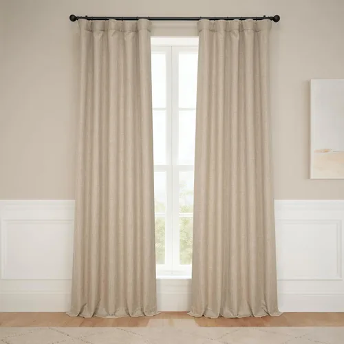 Vista 51 de HPD Half Price Drapes - Cortinas de lino sintético para sala de estar (2 paneles) - 100 pulgadas de ancho x 84 pulgadas de largo - Cortinas