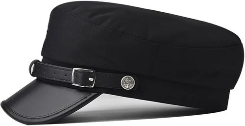 Vista 3 de Brcus Gorra para hombre y mujer, diseño de capitán de marinero, boina de pico