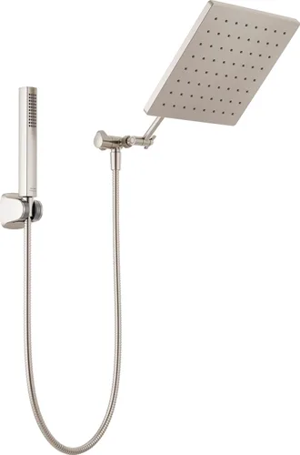 Vista 9 de Delta Faucet - Conjunto de regadera tipo lluvia de 10 pulgadas y ducha de mano, regadera cuadrada dorada, de efecto lluvia, ducha de mano, de alta