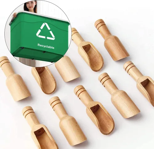 Vista 6 de Arroyner - 20 mini cucharas de madera, mini cucharas de bambú, cucharas de sal para baño, cucharas pequeñas para especias para exfoliantes