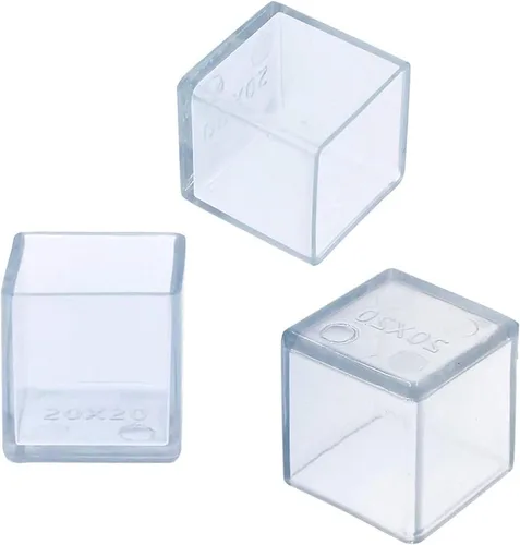 Vista 4 de 16 puntas de goma antideslizantes transparentes cuadradas para patas de silla, protectores de suelo de muebles, fundas para patas de silla, mesa