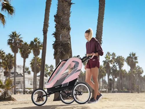 Vista 21 de CYBEX ZENO - Remolque multideportivo 4 en 1, plegado compacto, suspensión de conducción suave y neumáticos llenos de aire, remolque de bebé durante