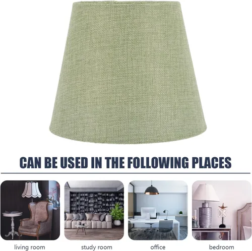 Vista 2 de Barril de repuesto en luz cónica, pantallas de lámpara decorativa de oficina Cm sombra: colgante dormitorio verde habitación clip de lino pantalla