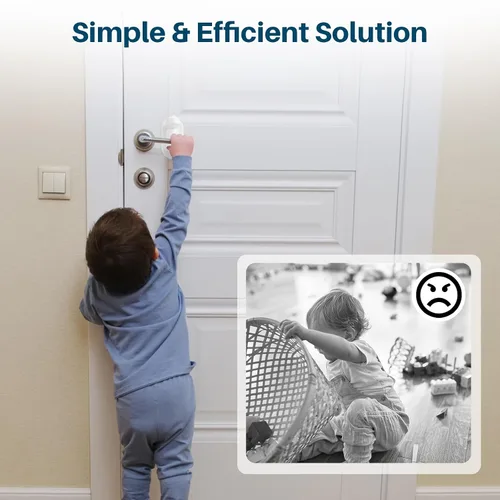 Vista 7 de Inaya Kit completo a prueba de bebés y cerradura de palanca de puerta Inaya paquete de 4 cerraduras a prueba de niños, adhesivo 3M y fácil