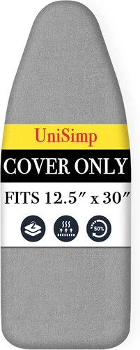 Vista 32 de UniSimp Funda y almohadilla para tabla de planchar de 15 x 54 pulgadas, algodón natural extra grueso, acolchado resistente a las manchas y a