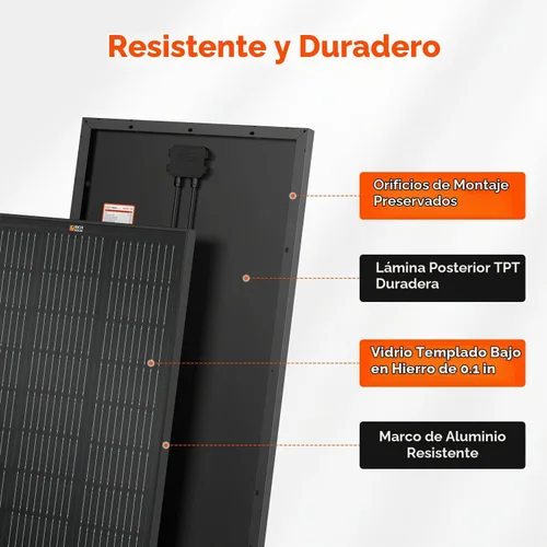 Vista 5 de RICH SOLAR Panel solar monocristalino de celda 9BB de 100 vatios, 12 voltios, batería de carga de módulo solar de alta eficiencia para caravana