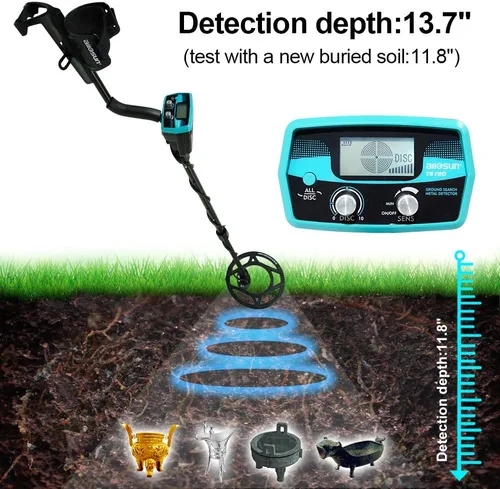 Vista 3 de allsun Detector de metales profesional para adultos, principiantes, buscador de oro y plata, buscador de tesoros subterráneo, detector de metales